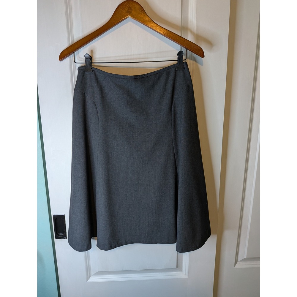 Calvin Klein Womens Gray A-Line Midi Skirt Career Business Casual Size 4